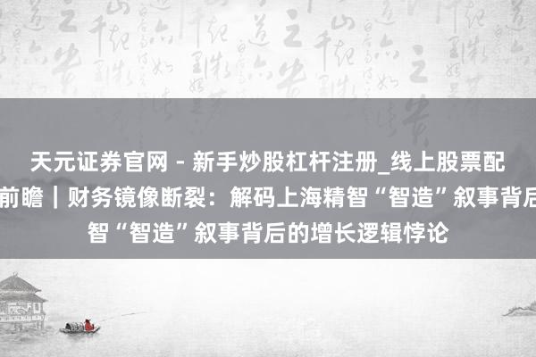 天元证券官网 - 新手炒股杠杆注册_线上股票配资官方开户 新股前瞻｜财务镜像断裂：解码上海精智“智造”叙事背后的增长逻辑悖论