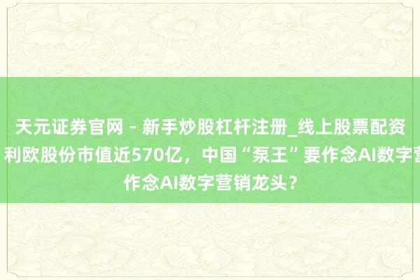 天元证券官网 - 新手炒股杠杆注册_线上股票配资官方开户 利欧股份市值近570亿，中国“泵王”要作念AI数字营销龙头？