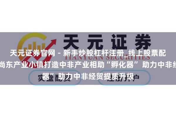 天元证券官网 - 新手炒股杠杆注册_线上股票配资官方开户 尚东产业小镇打造中非产业相助“孵化器” 助力中非经贸提质升级